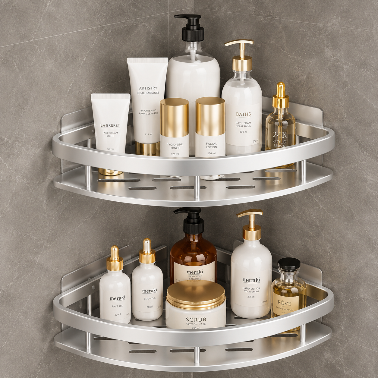 Étagère de Douche en Aluminium Sans Perçage