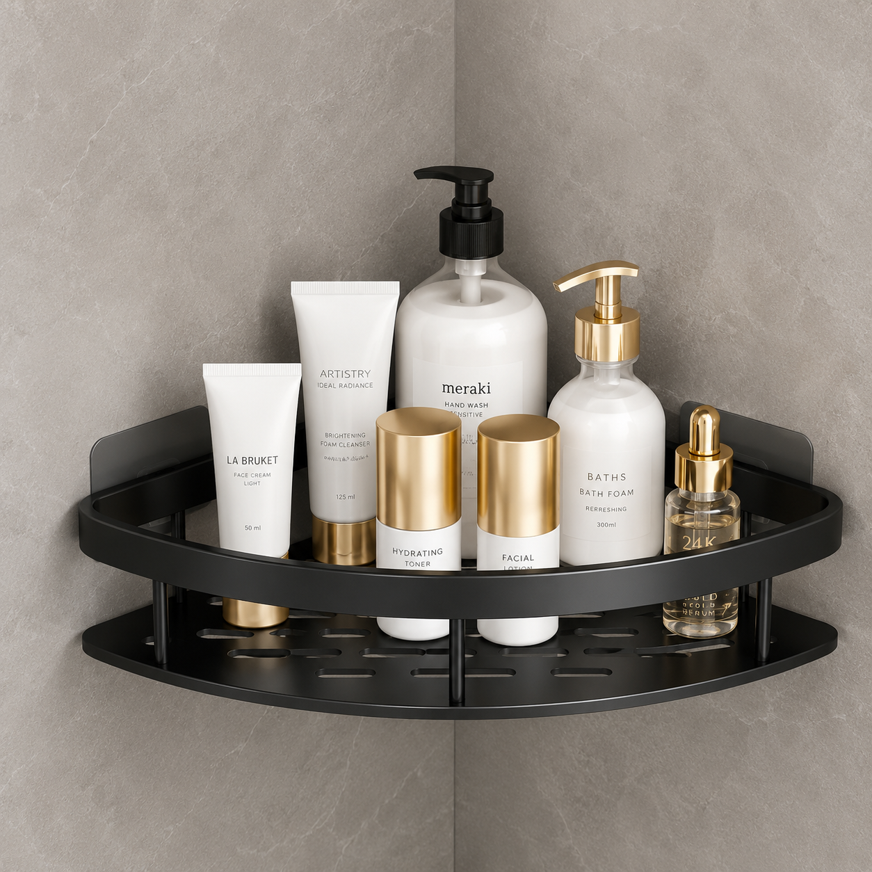 Étagère de Douche en Aluminium Sans Perçage