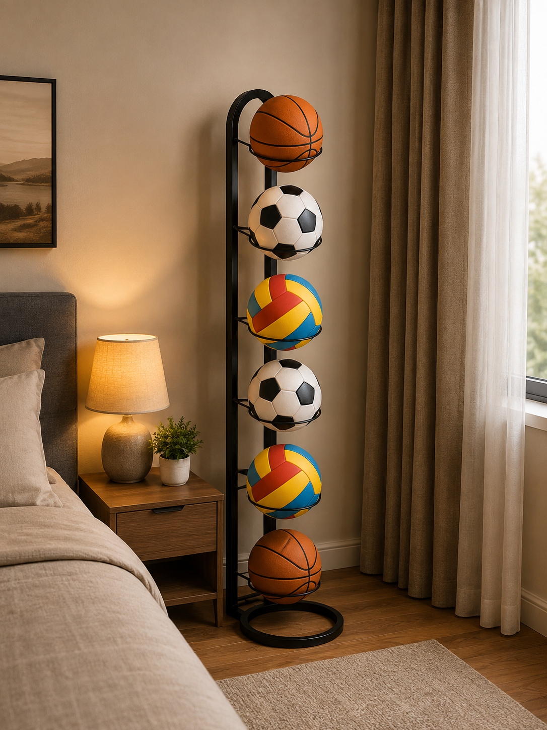 Support de Rangement pour Ballons en Métal