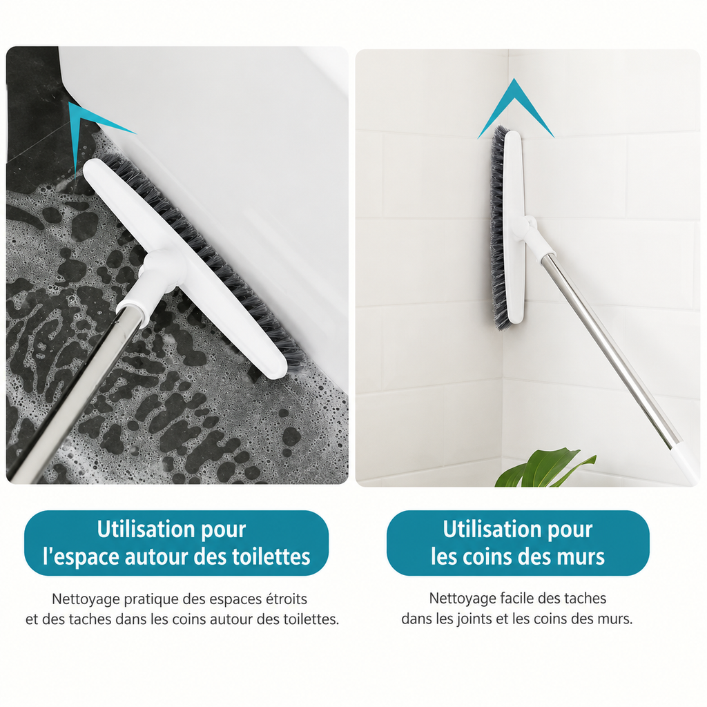 Brosse de Sol à Long Manche pour Salle de Bain