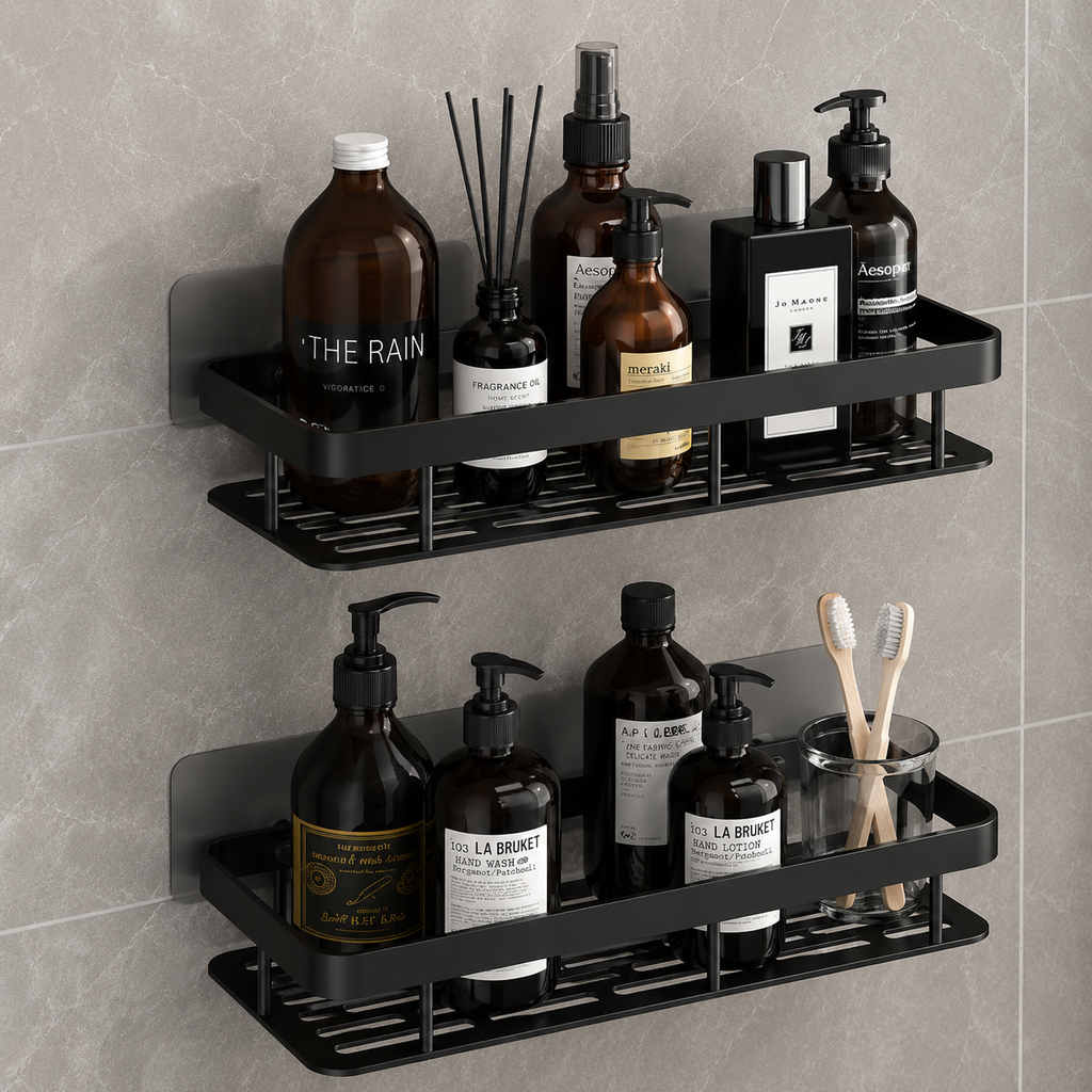 Étagère de Douche en Aluminium Sans Perçage