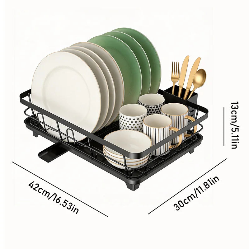 Égouttoir à Vaisselle 2 Niveaux avec Plateau Récupérateur