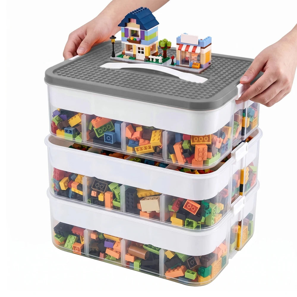 Boîte de Tri Empilable pour Briques et Petits Jouets