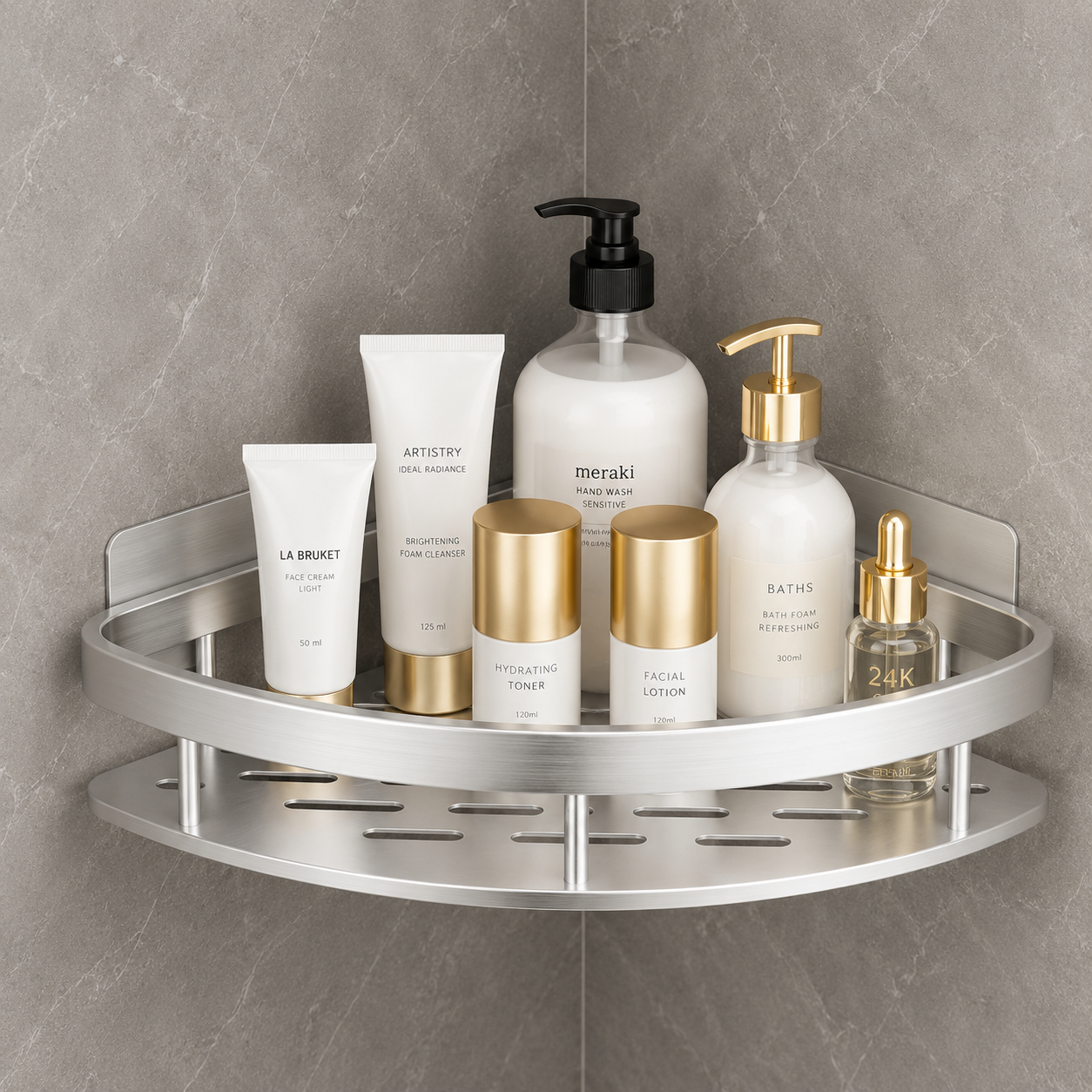 Étagère de Douche en Aluminium Sans Perçage