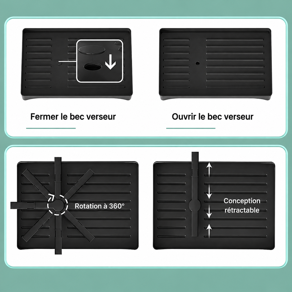 Égouttoir à Vaisselle 2 Niveaux avec Plateau Récupérateur