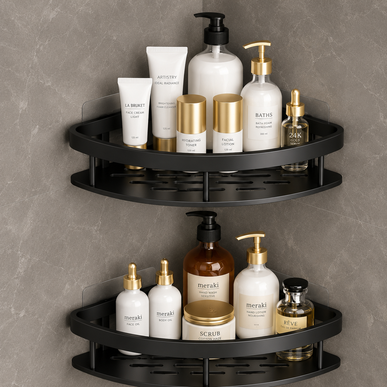 Étagère de Douche en Aluminium Sans Perçage