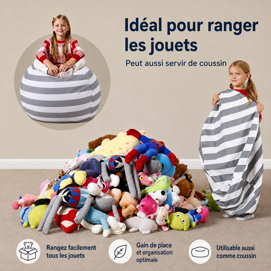 Pouf de Rangement pour Peluches (housse à remplir)