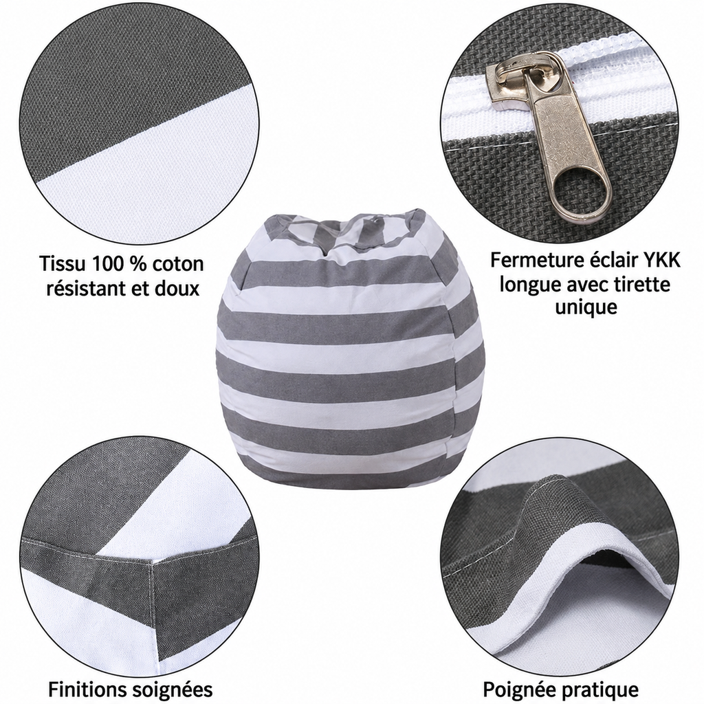 Pouf de Rangement pour Peluches (housse à remplir)