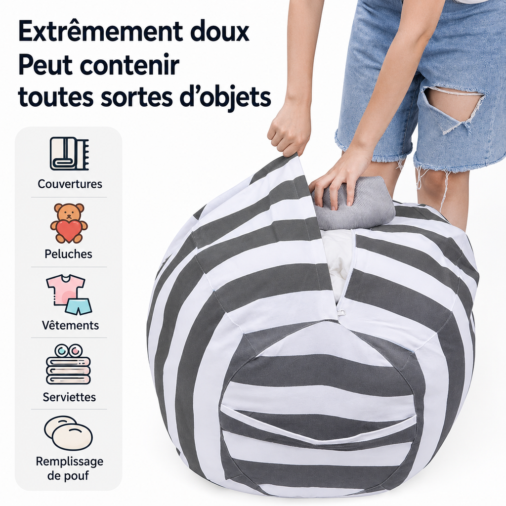 Pouf de Rangement pour Peluches (housse à remplir)