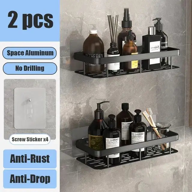 Étagère de Douche en Aluminium Sans Perçage
