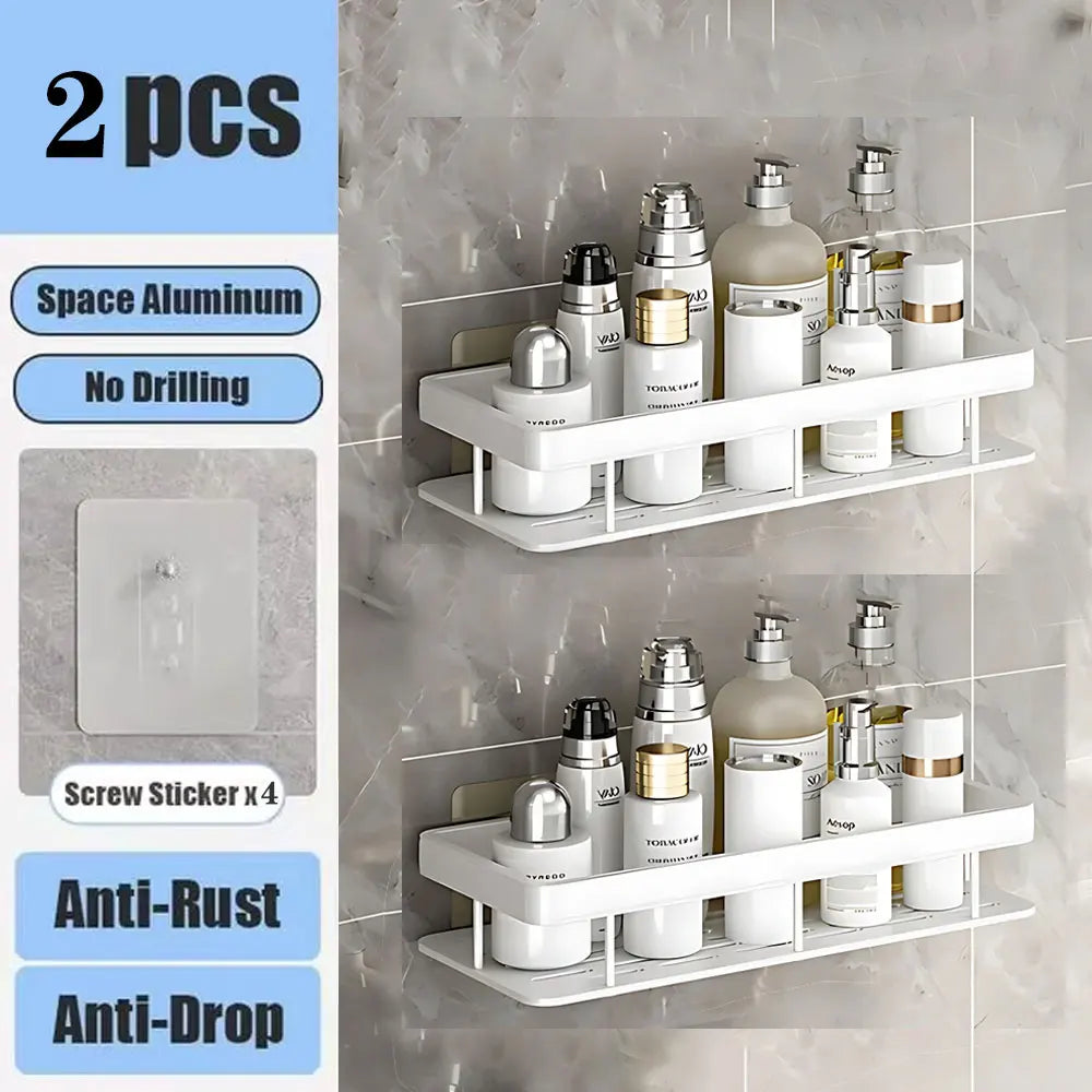 Étagère de Douche en Aluminium Sans Perçage