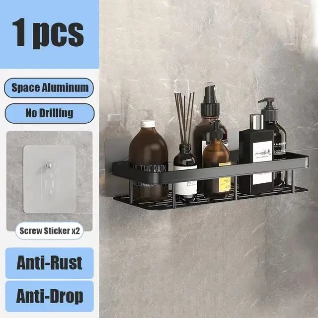 Étagère de Douche en Aluminium Sans Perçage