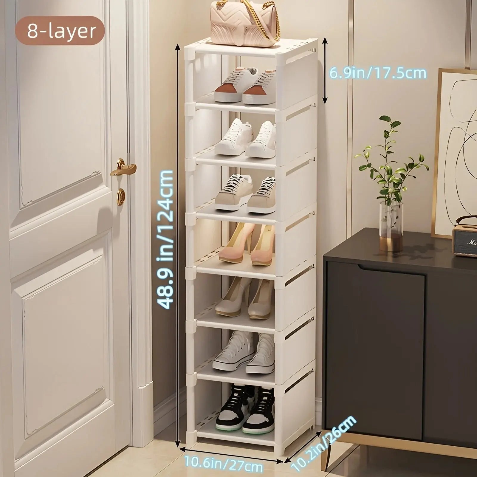 Étagère à Chaussures d'Entrée 6 ou 8 Niveaux