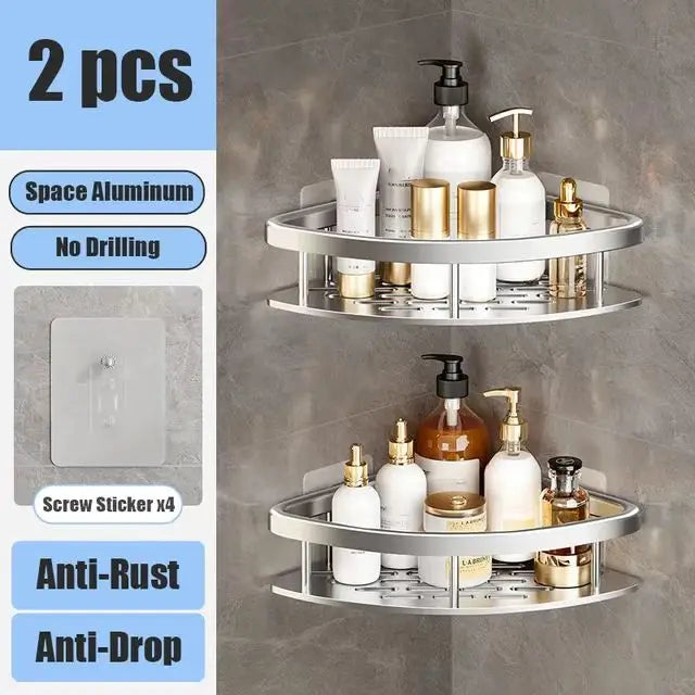 Étagère de Douche en Aluminium Sans Perçage