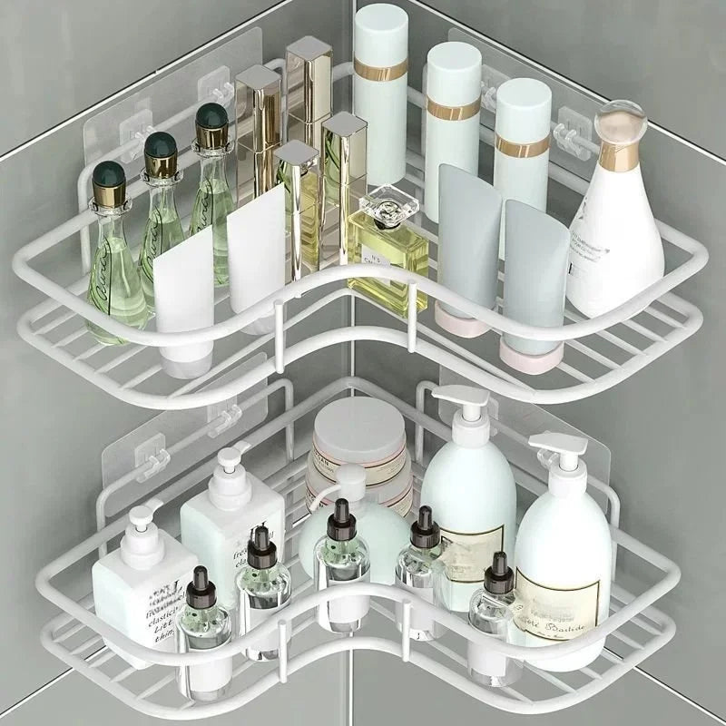 Étagère d'Angle Inox pour Douche Sans Perçage
