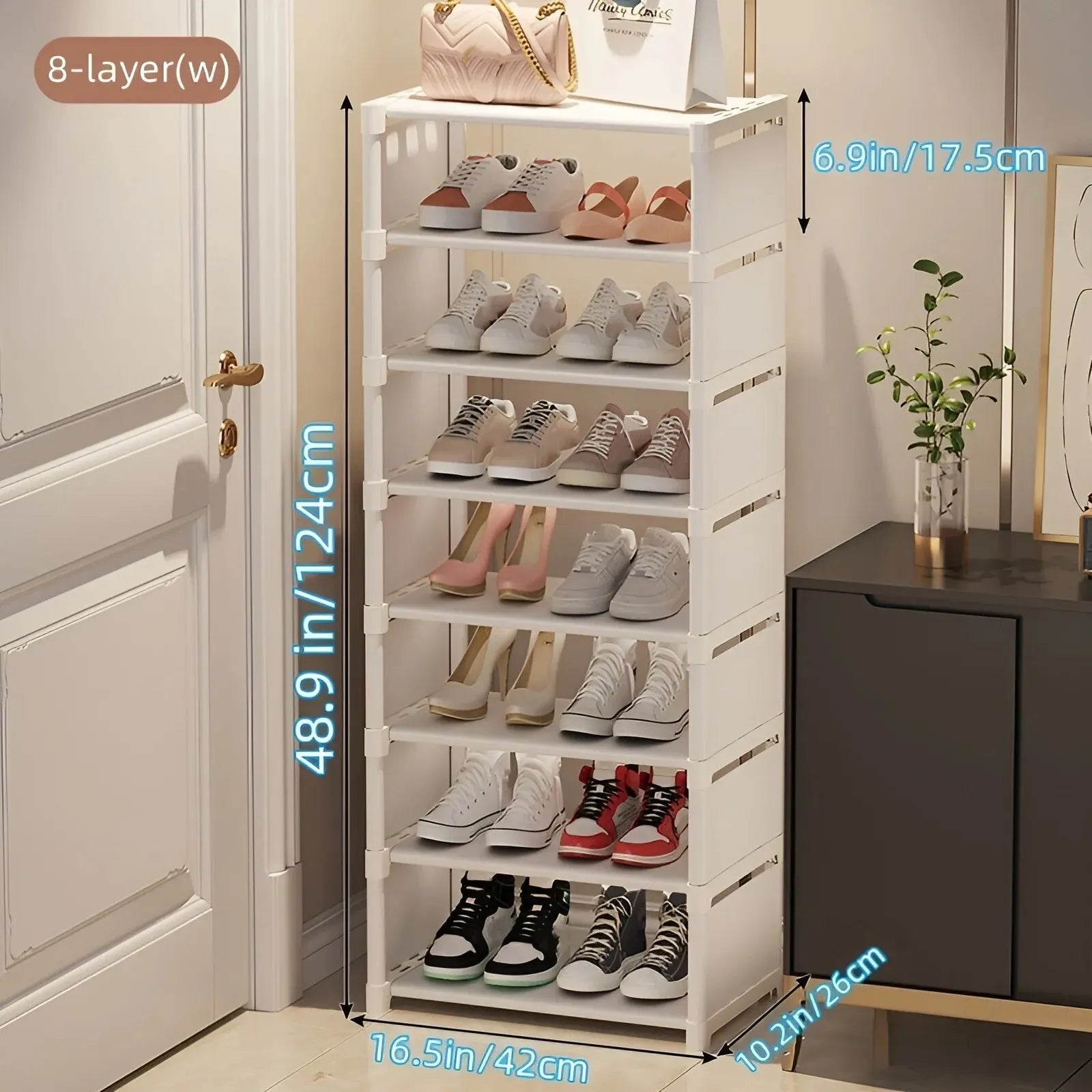 Étagère à Chaussures d'Entrée 6 ou 8 Niveaux