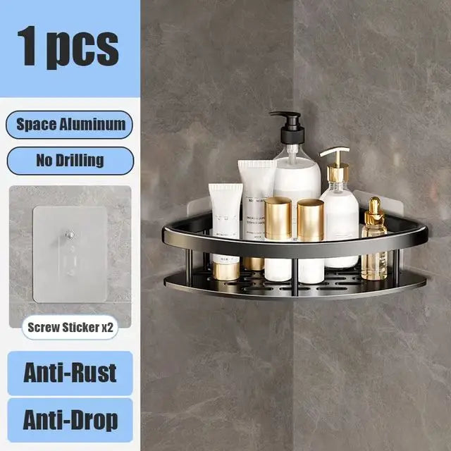 Étagère de Douche en Aluminium Sans Perçage