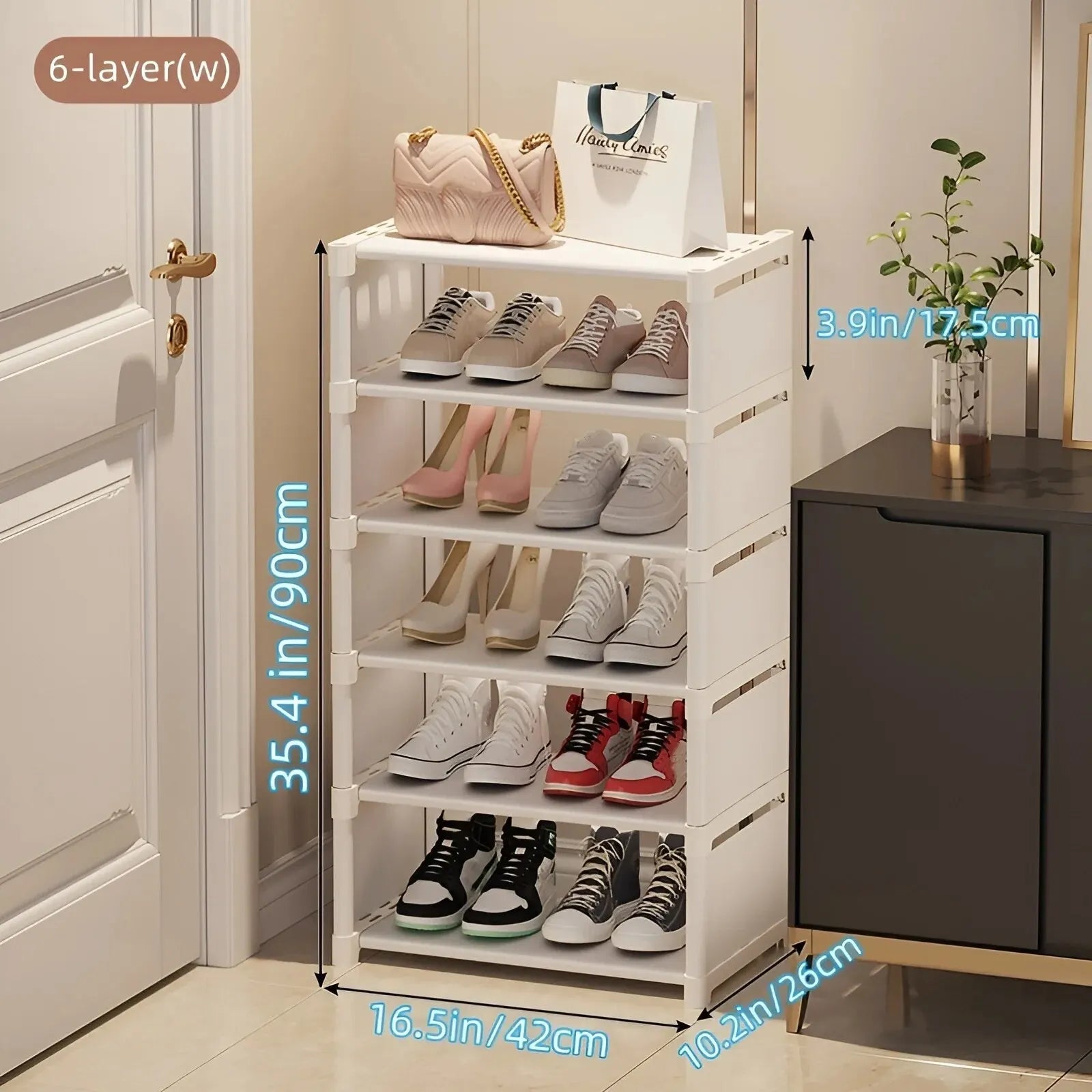 Étagère à Chaussures d'Entrée 6 ou 8 Niveaux